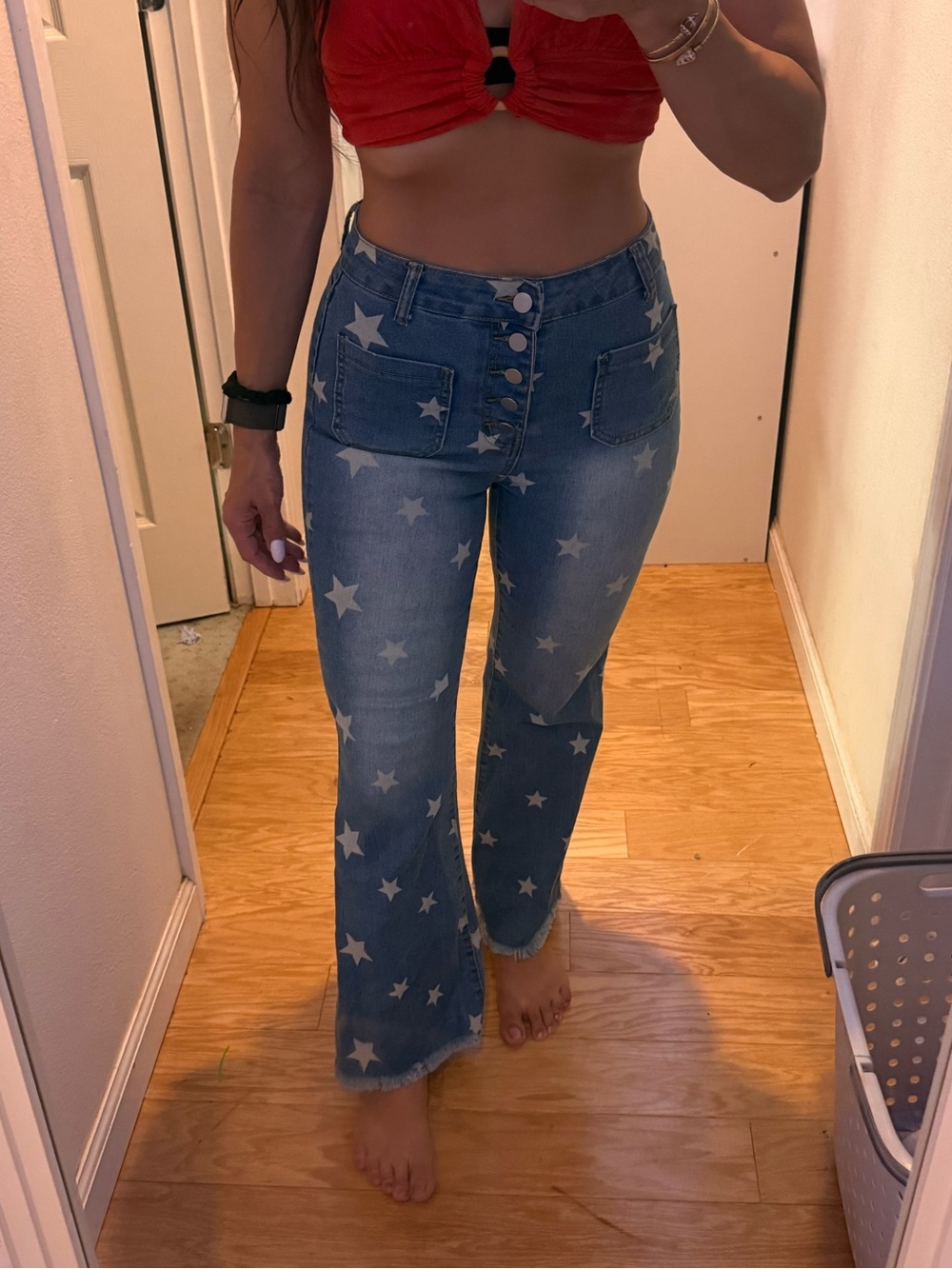 Star Jeans Women’s Stretch Size small Patriotic 4th July